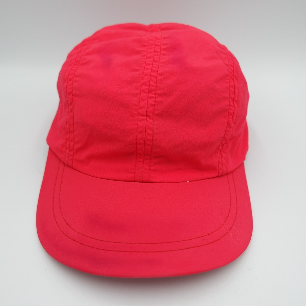 Vintage Neon Pink 5 Panel Camper Hat Elastic Back Cap Made in USA